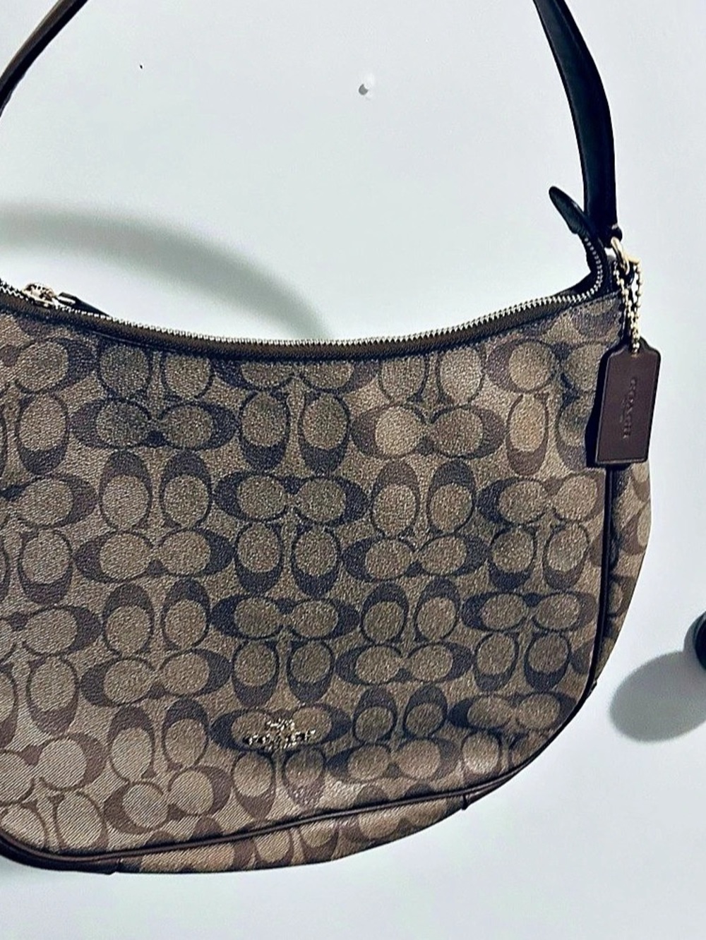 Coach Signature Shoulder Bag in Brown & Black Like New